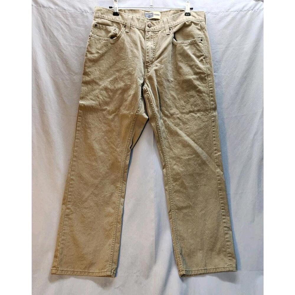 Signature By Levi Strauss Men's 34x30‎ Modern Straight Jeans Khaki Pant Bottom
